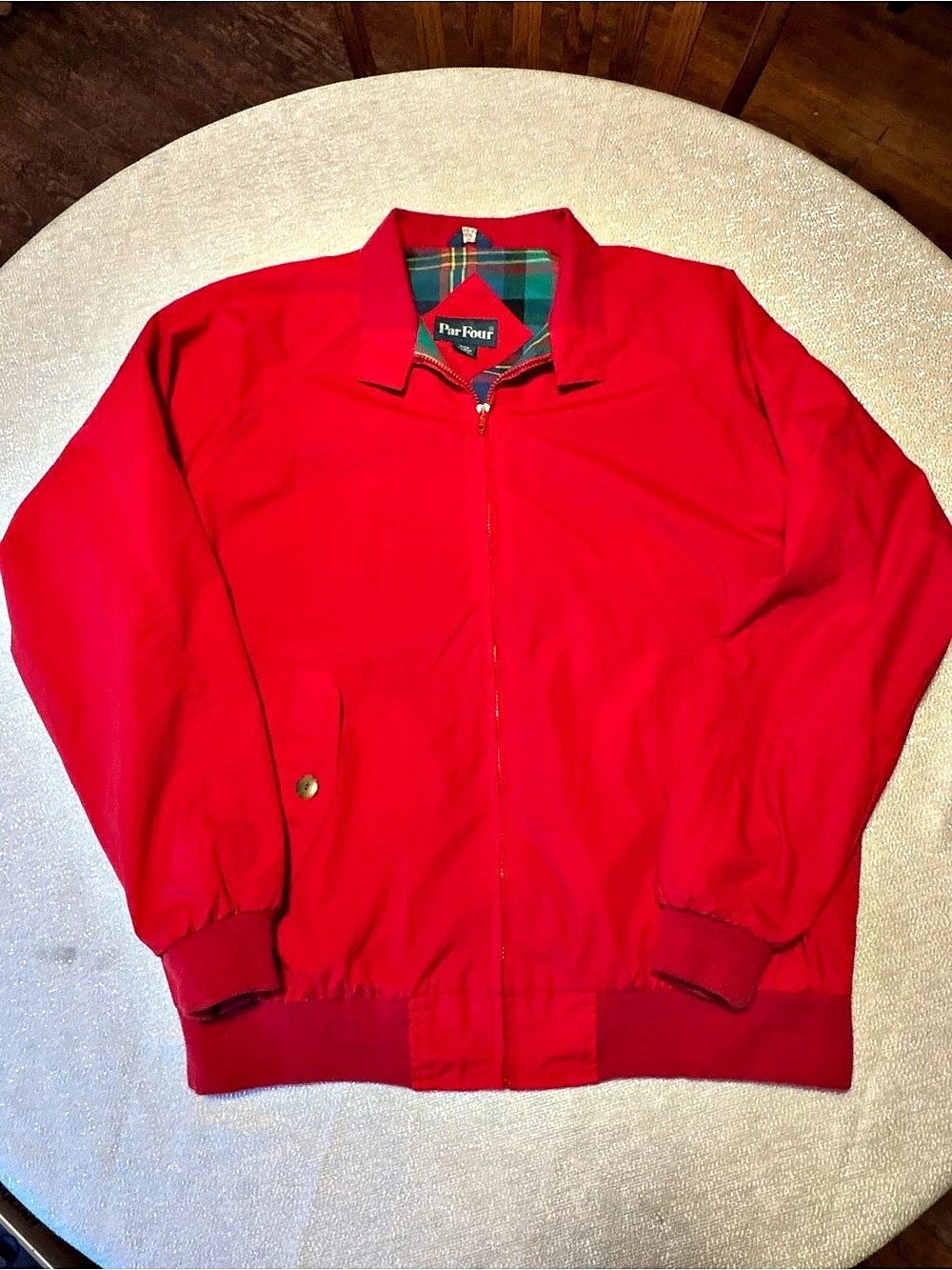 Vintage 80’s Par Four Harrington Bomber Jacket in Red